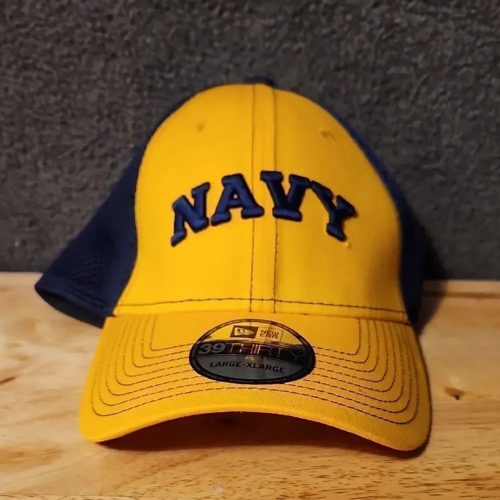 New Era Navy Midshipmen L/XL Stretchfit Hat - New
